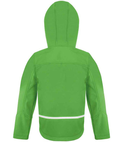 Result Core Kids TX Performance Hooded Soft Shell Jacket - Vivid Green/Black (RS224B)
