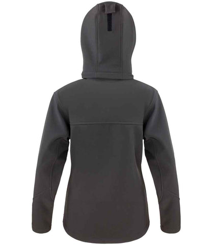 Result Core Ladies Hooded Soft Shell Jacket - Black/Grey (RS230F)