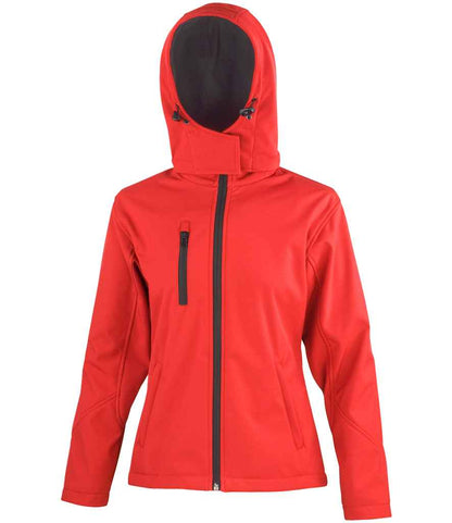Result Core Ladies Hooded Soft Shell Jacket - Red/Black (RS230F)