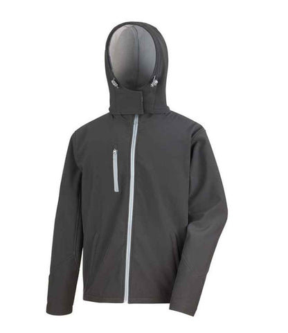 Result Core Hooded Soft Shell Jacket - Black/Grey (RS230M)