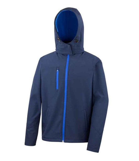 Result Core Hooded Soft Shell Jacket - Navy/Royal Blue (RS230M)