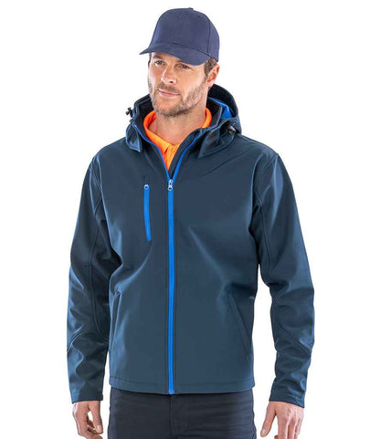 Result Core Hooded Soft Shell Jacket - Navy/Royal Blue (RS230M)
