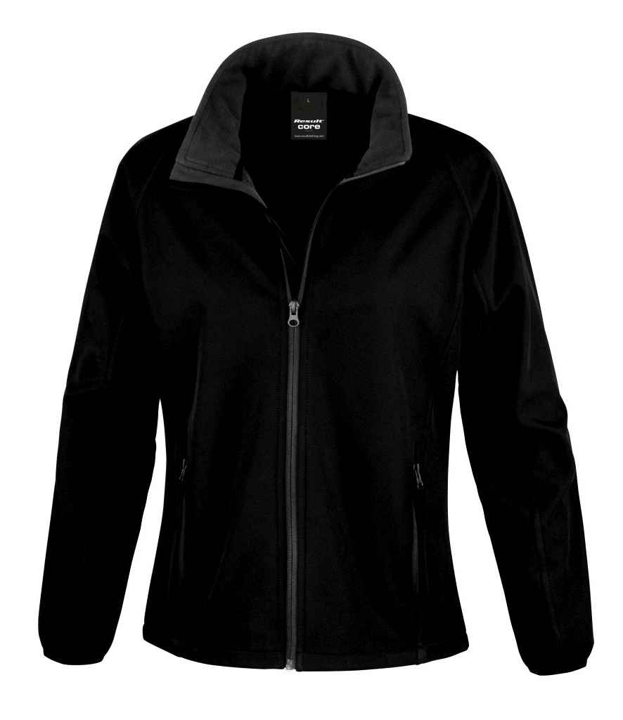 Result Core Ladies Printable Soft Shell Jacket - Black/Black (RS231F)