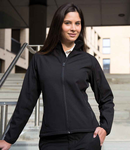 Result Core Ladies Printable Soft Shell Jacket - Black/Black (RS231F)