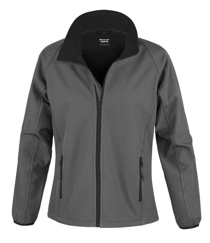 Result Core Ladies Printable Soft Shell Jacket - Charcoal/Black (RS231F)