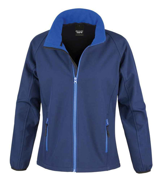 Result Core Ladies Printable Soft Shell Jacket - Navy/Royal Blue (RS231F)