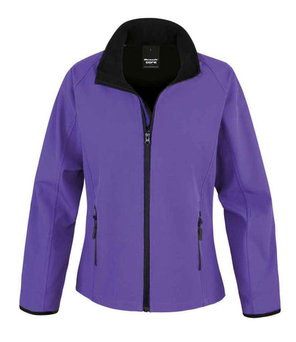 Result Core Ladies Printable Soft Shell Jacket - Purple/Black (RS231F)