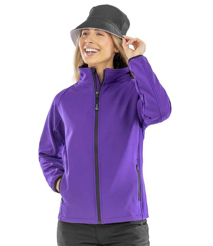 Result Core Ladies Printable Soft Shell Jacket - Purple/Black (RS231F)
