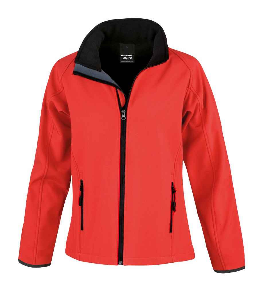 Result Core Ladies Printable Soft Shell Jacket - Red/Black (RS231F)