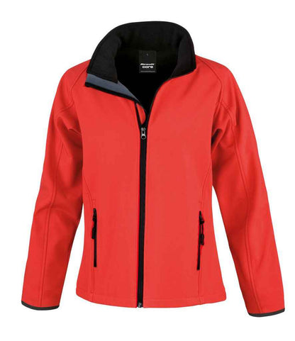Result Core Ladies Printable Soft Shell Jacket - Red/Black (RS231F)