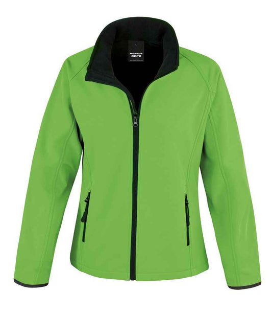 Result Core Ladies Printable Soft Shell Jacket - Vivid Green/Black (RS231F)
