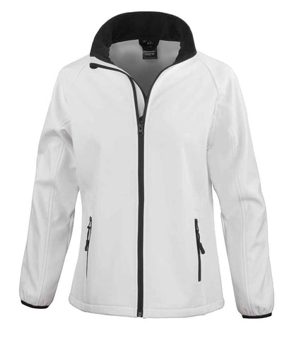 Result Core Ladies Printable Soft Shell Jacket - White/Black (RS231F)