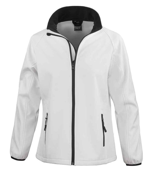 Result Core Ladies Printable Soft Shell Jacket - White/Black (RS231F)