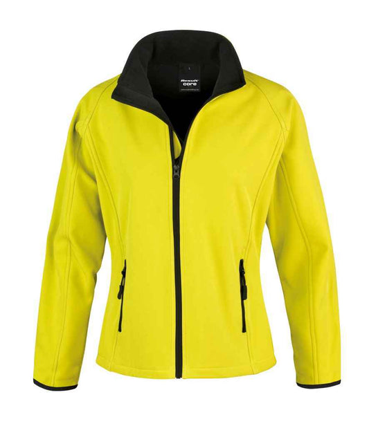 Result Core Ladies Printable Soft Shell Jacket - Yellow/Black (RS231F)