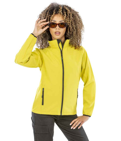 Result Core Ladies Printable Soft Shell Jacket - Yellow/Black (RS231F)