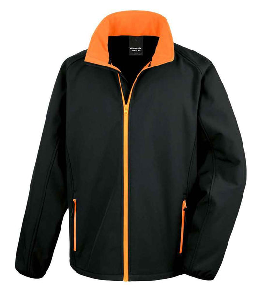 Result Core Printable Soft Shell Jacket - Black/Orange (RS231M)