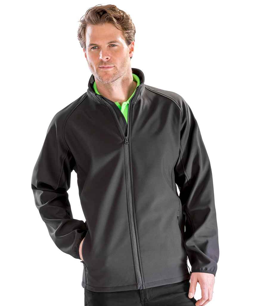 Result Core Printable Soft Shell Jacket - Black/Black (RS231M)