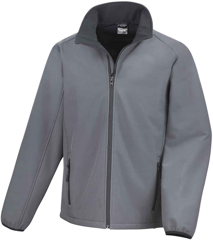 Result Core Printable Soft Shell Jacket - Charcoal/Black (RS231M)