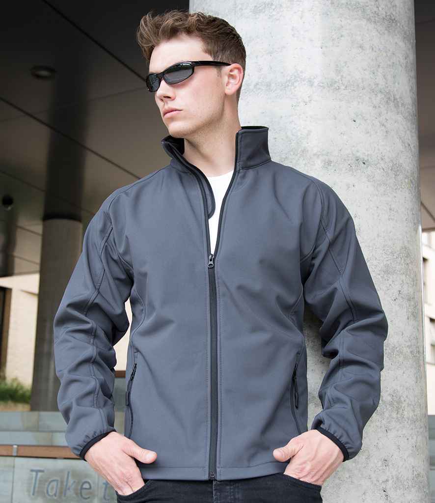 Result Core Printable Soft Shell Jacket - Charcoal/Black (RS231M)