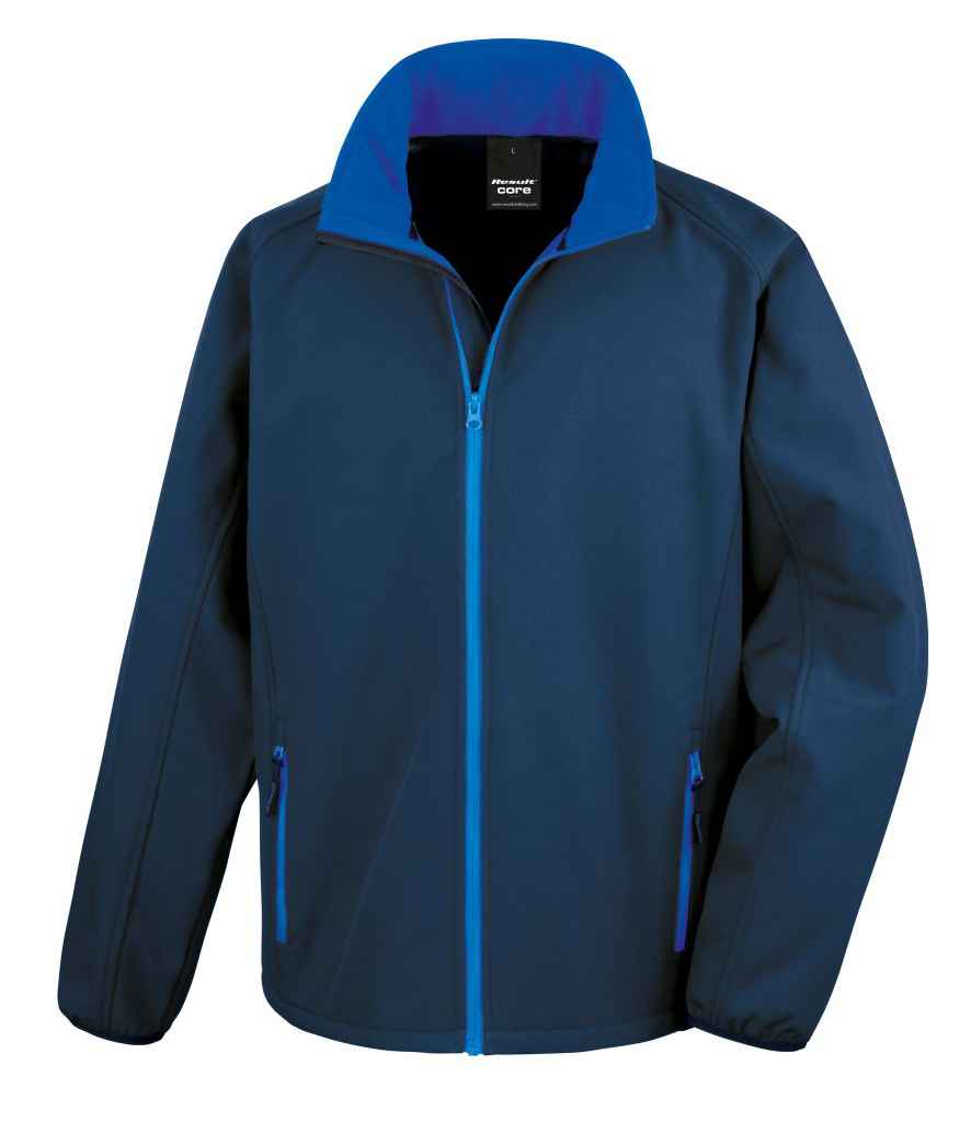 Result Core Printable Soft Shell Jacket - Navy/Royal Blue (RS231M)