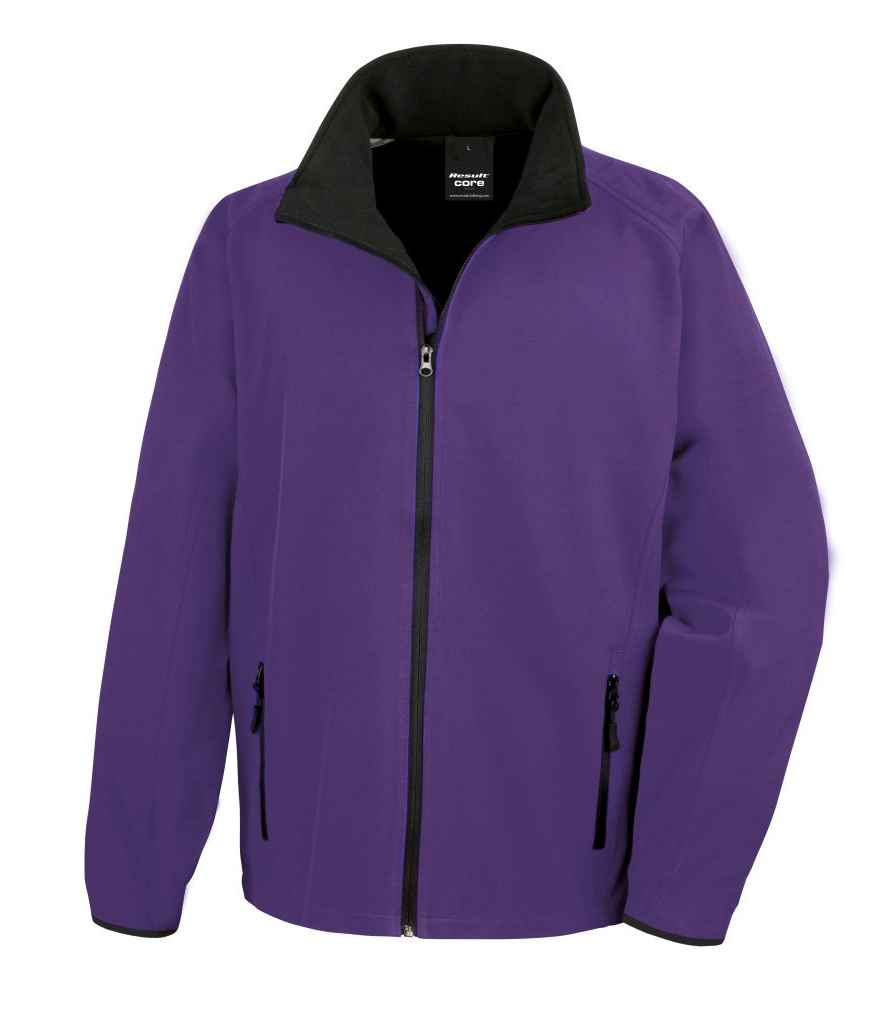 Result Core Printable Soft Shell Jacket - Purple/Black (RS231M)