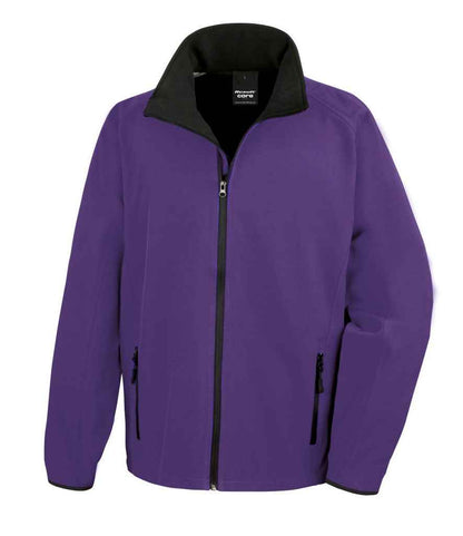 Result Core Printable Soft Shell Jacket - Purple/Black (RS231M)