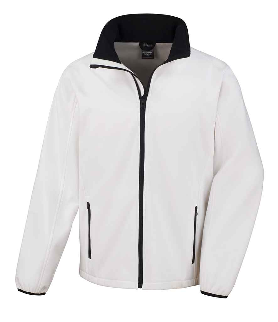Result Core Printable Soft Shell Jacket - White/Black (RS231M)