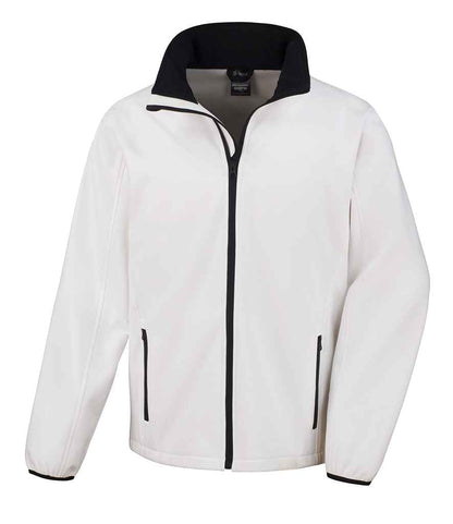 Result Core Printable Soft Shell Jacket - White/Black (RS231M)