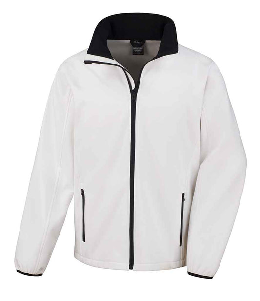 Result Core Printable Soft Shell Jacket - White/Black (RS231M)