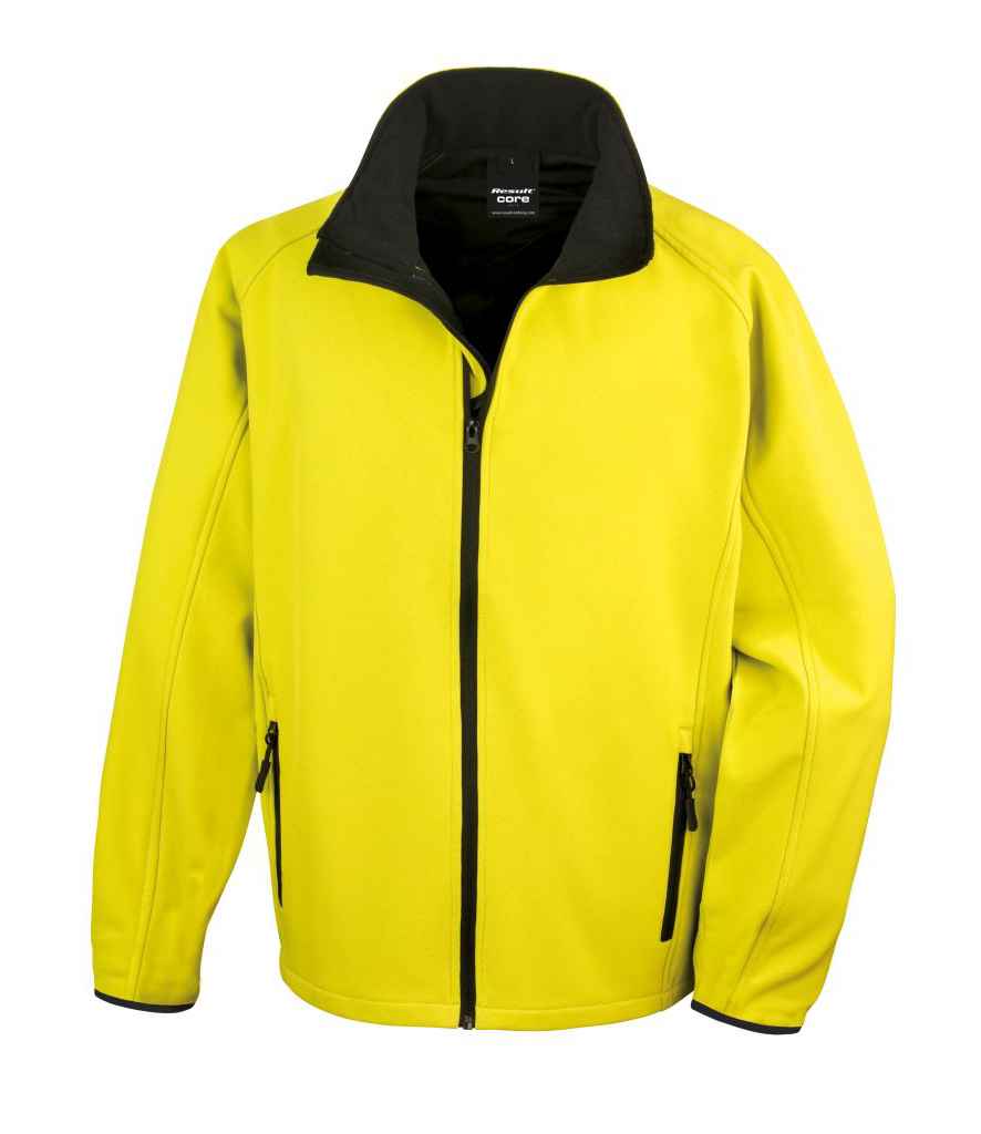 Result Core Printable Soft Shell Jacket - Yellow/Black (RS231M)