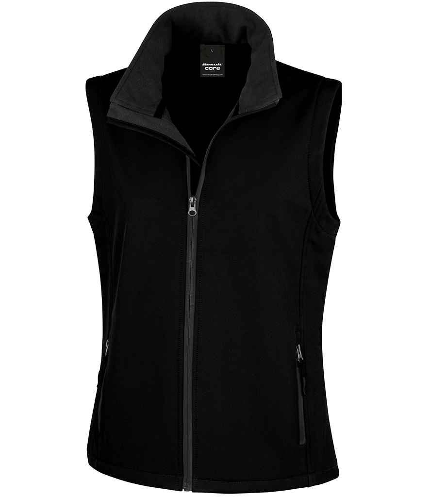 Result Core Ladies Printable Soft Shell Bodywarmer - Black/Black (RS232F)