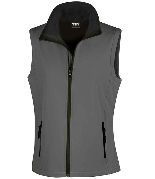 Result Core Ladies Printable Soft Shell Bodywarmer - Charcoal/Black (RS232F)