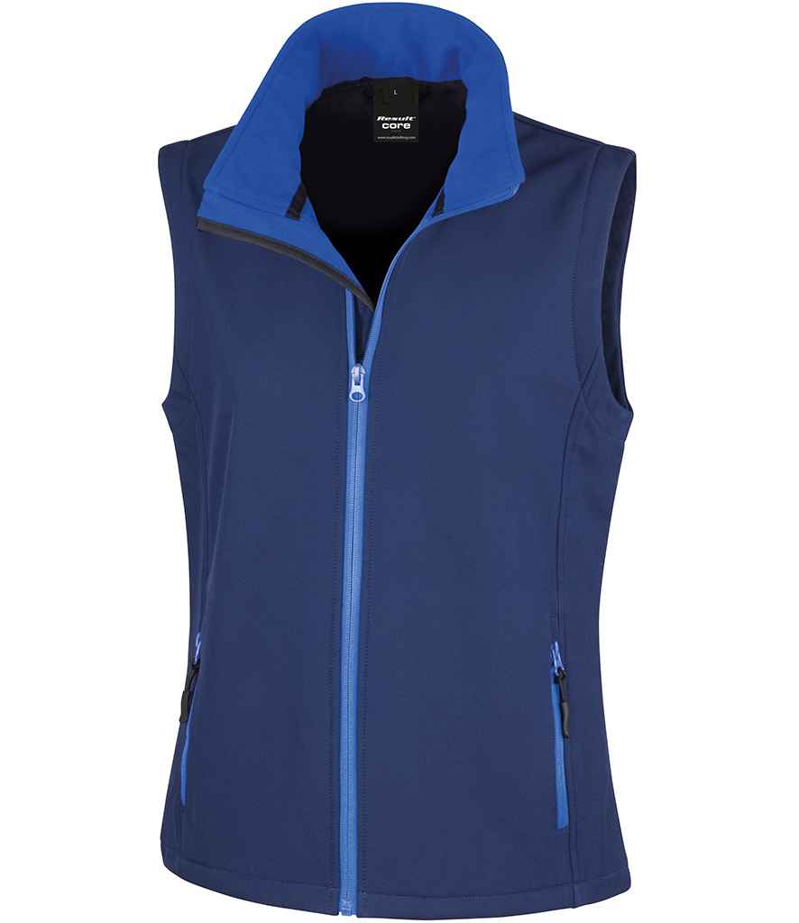 Result Core Ladies Printable Soft Shell Bodywarmer - Navy/Royal Blue (RS232F)