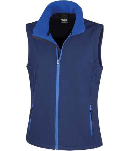 Result Core Ladies Printable Soft Shell Bodywarmer - Navy/Royal Blue (RS232F)