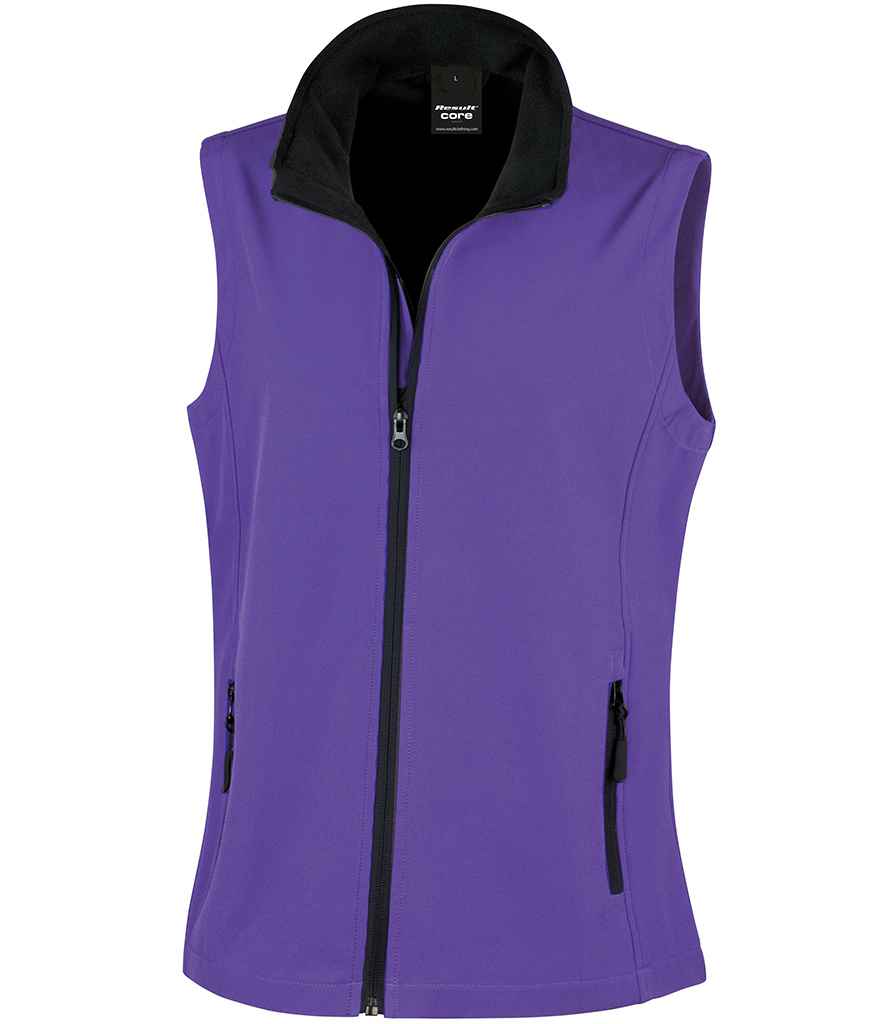 Result Core Ladies Printable Soft Shell Bodywarmer - Purple/Black (RS232F)