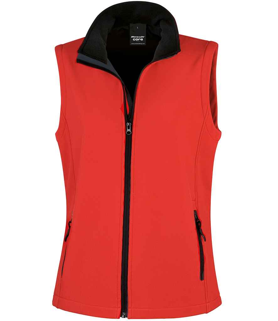 Result Core Ladies Printable Soft Shell Bodywarmer - Red/Black (RS232F)