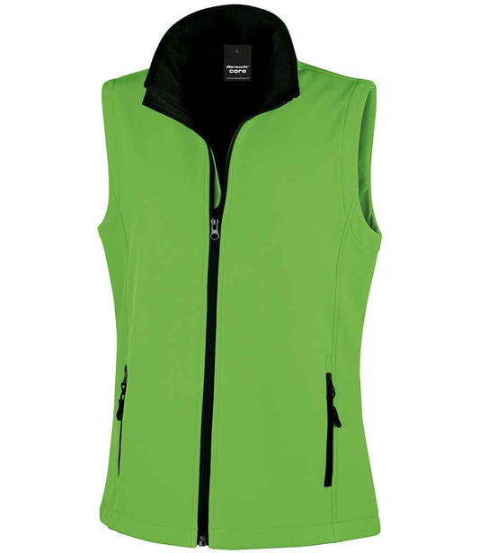 Result Core Ladies Printable Soft Shell Bodywarmer - Vivid Green/Black (RS232F)