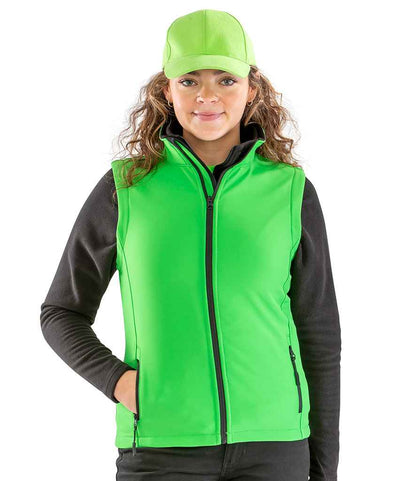 Result Core Ladies Printable Soft Shell Bodywarmer - Vivid Green/Black (RS232F)