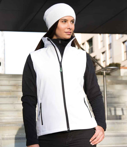 Result Core Ladies Printable Soft Shell Bodywarmer - White/Black (RS232F)