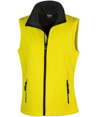 Result Core Ladies Printable Soft Shell Bodywarmer - Yellow/Black (RS232F)