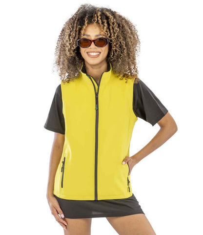 Result Core Ladies Printable Soft Shell Bodywarmer - Yellow/Black (RS232F)