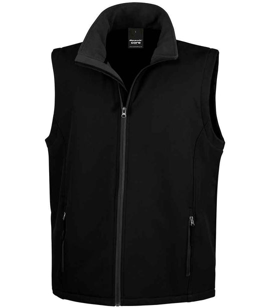 Result Core Printable Soft Shell Bodywarmer - Black/Black (RS232M)