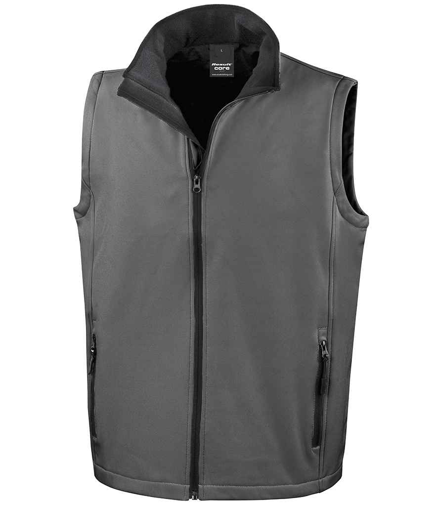 Result Core Printable Soft Shell Bodywarmer - Charcoal/Black (RS232M)
