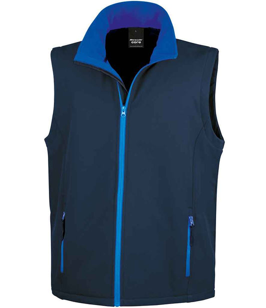 Result Core Printable Soft Shell Bodywarmer - Navy/Royal Blue (RS232M)