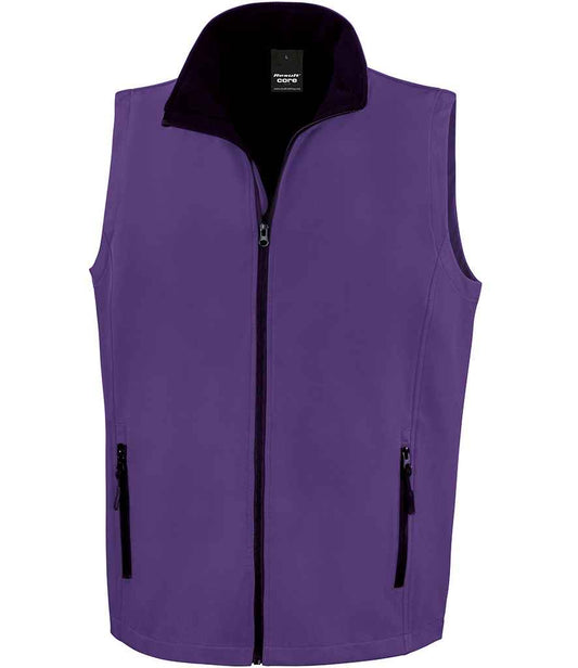 Result Core Printable Soft Shell Bodywarmer - Purple/Black (RS232M)