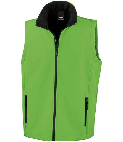 Result Core Printable Soft Shell Bodywarmer - Vivid Green/Black (RS232M)