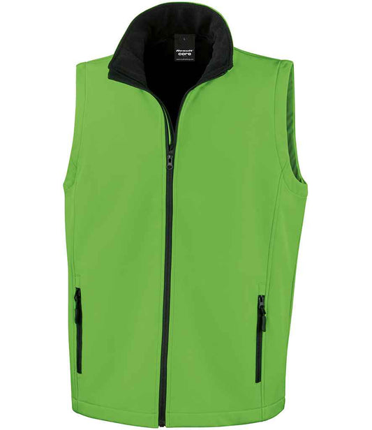Result Core Printable Soft Shell Bodywarmer - Vivid Green/Black (RS232M)