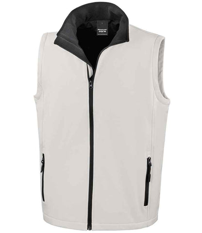 Result Core Printable Soft Shell Bodywarmer - White/Black (RS232M)