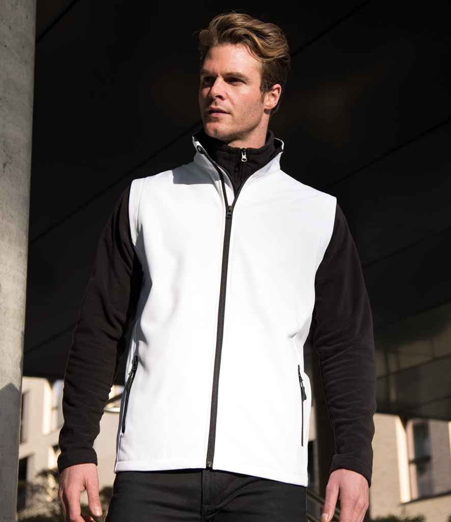 Result Core Printable Soft Shell Bodywarmer - White/Black (RS232M)