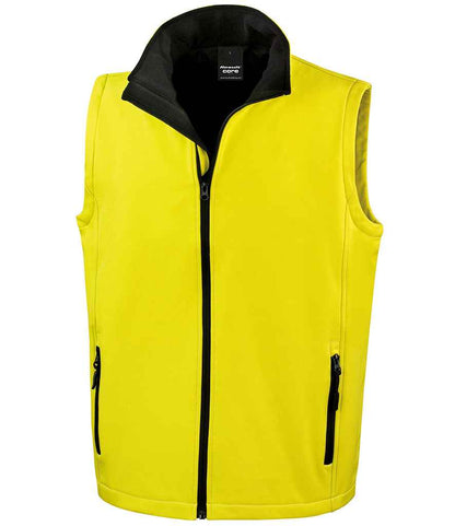 Result Core Printable Soft Shell Bodywarmer - Yellow/Black (RS232M)